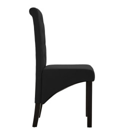 Chaises à manger lot de 4 noir tissu