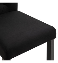 Chaises à manger lot de 4 noir tissu