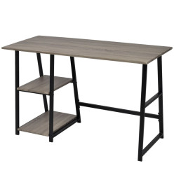 Bureau avec 2 étagères Gris et chêne