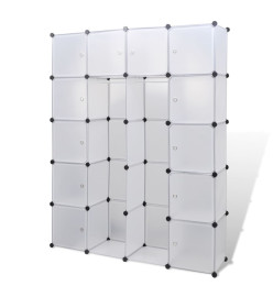 Cabinet modulable avec 14 compartiments blanc 37x146x180,5 cm