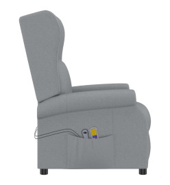 Fauteuil de massage électrique à oreilles gris clair tissu