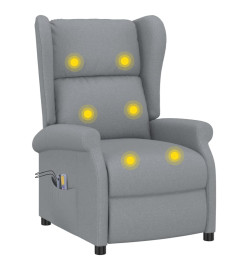 Fauteuil de massage électrique à oreilles gris clair tissu