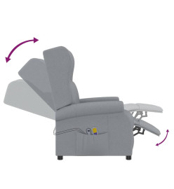 Fauteuil de massage électrique à oreilles gris clair tissu