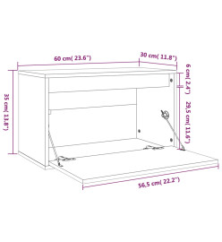 Armoire murale 60x30x35 cm Bois de pin massif