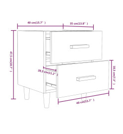 Table de chevet Blanc 40x35x47,5 cm