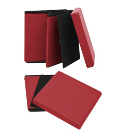 Tabourets de rangement pliables lot de 2 rouge bordeaux PVC