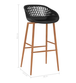 Chaises de bar lot de 4 noir