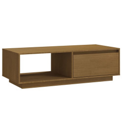 Table basse Marron miel 110x50x33,5 cm Bois de pin massif