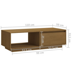 Table basse Marron miel 110x50x33,5 cm Bois de pin massif