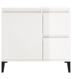 Armoire de salle de bain blanc brillant 65x33x60 cm