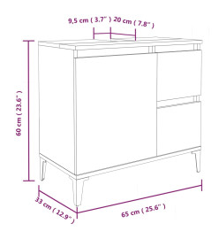 Armoire de salle de bain blanc brillant 65x33x60 cm