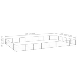 Chenil Argenté 40 m² Acier