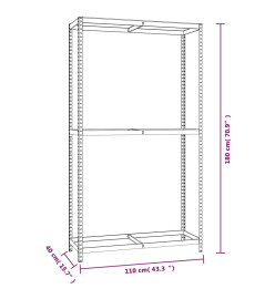 Porte-pneus à 2 niveaux Argenté 110x40x180 cm Acier