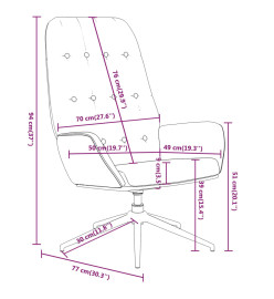 Chaise de relaxation Gris foncé Similicuir daim