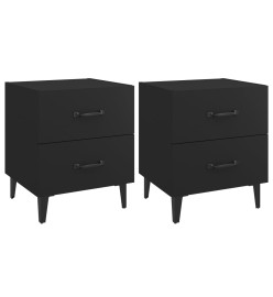 Tables de chevet 2 pcs Noir 40x35x47,5 cm