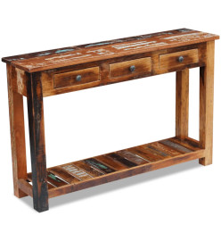 Table console 120 x 30 x 76 cm Bois de récupération massif