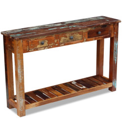 Table console 120 x 30 x 76 cm Bois de récupération massif