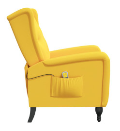 Fauteuil de massage inclinable jaune velours