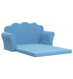 Canapé-lit pour enfants à 2 places Bleu Peluche douce