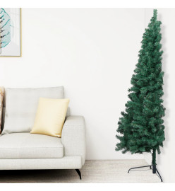 Sapin de Noël artificiel moitié avec support vert 180 cm PVC