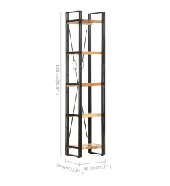 Bibliothèque à 5 niveaux 40x30x180 cm Bois de manguier massif