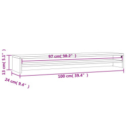 Support de moniteur Gris béton 100 x 24 x 13 cm Aggloméré