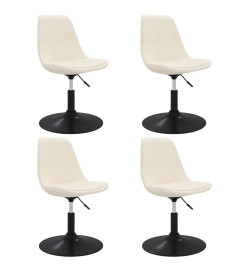 Chaises à dîner pivotantes 4 pcs Crème Velours