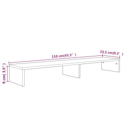 Support de moniteur Chêne fumé 110x23,5x9 cm Bois d'ingénierie