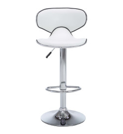 Tabourets de bar 2 pcs blanc similicuir