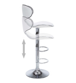 Tabourets de bar 2 pcs blanc similicuir