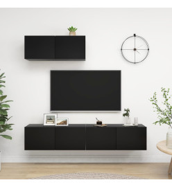 Meubles TV 3 pcs Noir Aggloméré