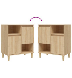 Buffets 3 pcs chêne sonoma 60x35x70 cm bois d'ingénierie