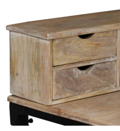 Bureau Bois de manguier massif et acier 110 x 50 x 96 cm