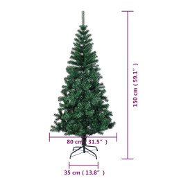 Sapin de Noël artificiel pointes iridescentes Vert 150 cm PVC