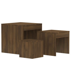 Tables gigognes 3 pcs Chêne marron Bois d'ingénierie