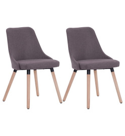 Chaises à manger lot de 2 taupe tissu