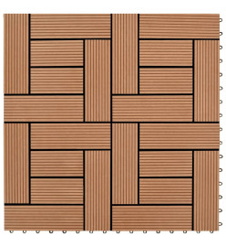 Carreaux de terrasse 22 pcs 30 x 30 cm 2 m² WPC Marron