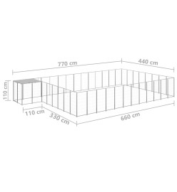 Chenil Argenté 30,25 m² Acier