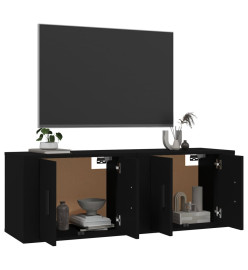 Meubles TV muraux 2 pcs noir 57x34,5x40 cm