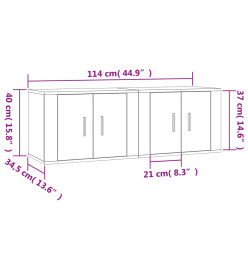 Meubles TV muraux 2 pcs noir 57x34,5x40 cm