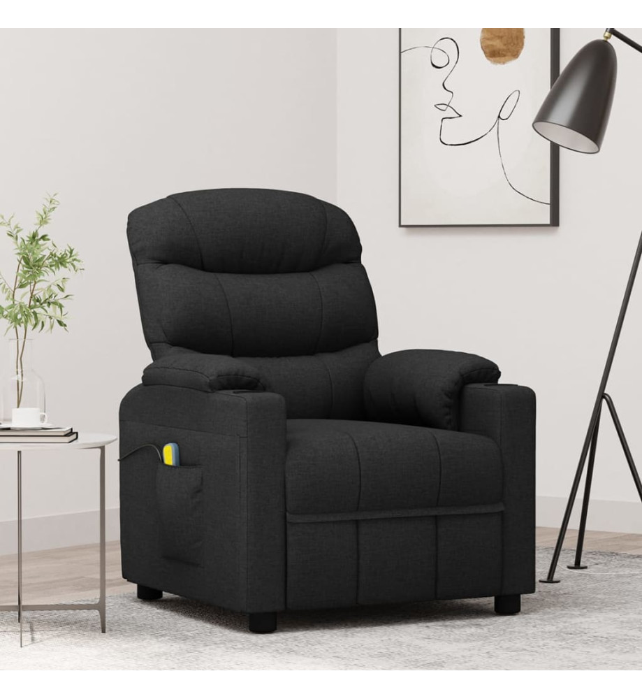 Fauteuil de massage Noir Tissu