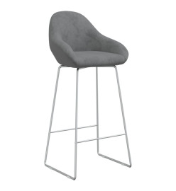 Tabourets de bar lot de 2 gris clair velours