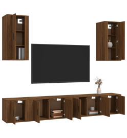 Ensemble de meubles TV 6 pcs Chêne marron Bois d'ingénierie