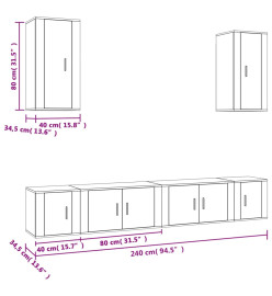 Ensemble de meubles TV 6 pcs Chêne marron Bois d'ingénierie