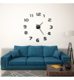 Horloge murale 3D Design moderne 100 cm XXL Noir