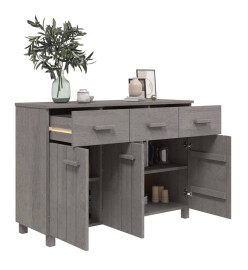 Buffet HAMAR Gris clair 113x40x80 cm Bois massif de pin