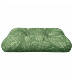 Coussin de palette à motif de feuilles 58x58x10 cm tissu oxford