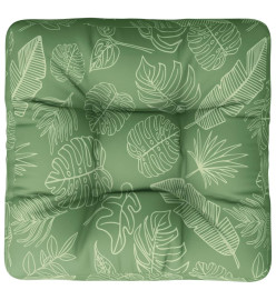 Coussin de palette à motif de feuilles 58x58x10 cm tissu oxford