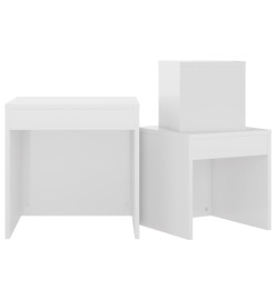 Tables gigognes 3 pcs Blanc brillant Aggloméré