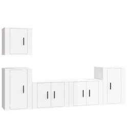 Ensemble de meubles TV 5 pcs Blanc brillant Bois d'ingénierie